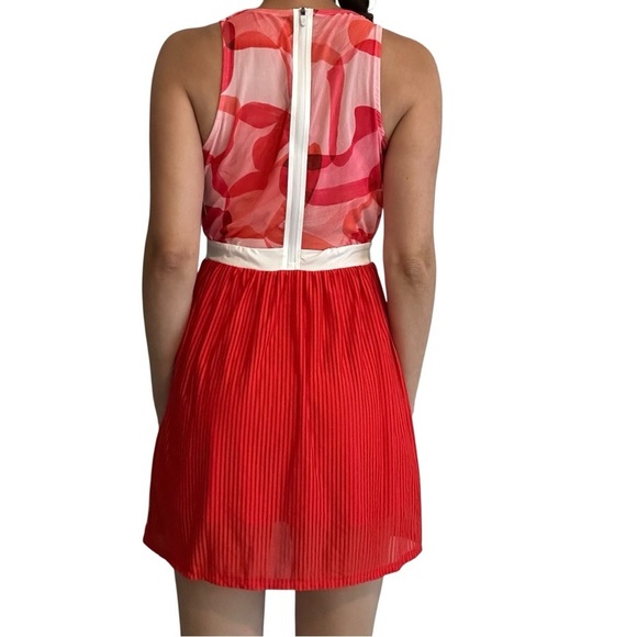 Bidi Badu Tennis Dress Mini Athletic Sporty Red Pink Pleated Summer Size Medium - Picture 2 of 7